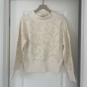 Anthropologie Cream Boat Neck Sweater